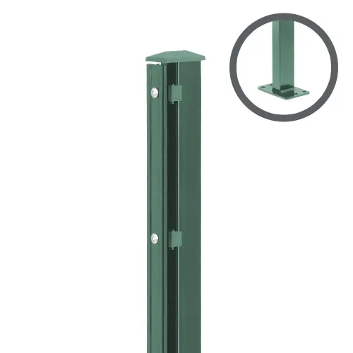 Artikelbild des Artikels “Zaunpfosten P2 mit Profilleiste moosgrün RAL 6005 | 1830 | Zum Aufdübeln | Standard“