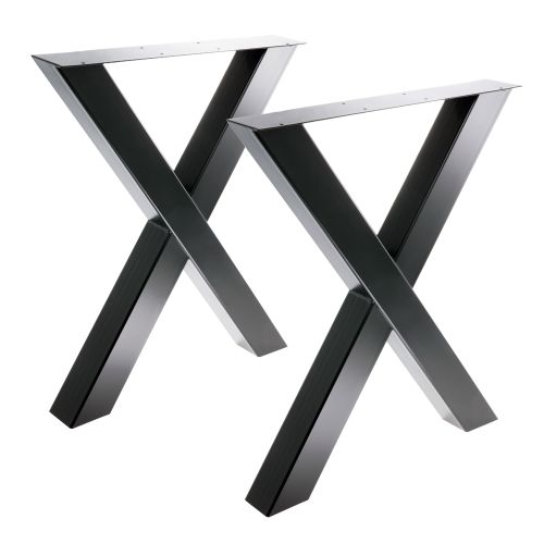 Artikelbild des Artikels “Tischgestell X 80/80 Schwarz matt RAL 9005 | Im Set (2x)“