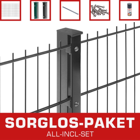 Sorglos-Paket DV868 mit Pfosten Typ 1 10 m | 1830 mm | Moosgrün RAL 6005