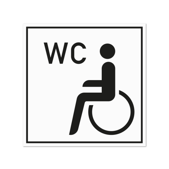 Hinweisschild WC Behinderte Aufkleber | 20 x 20 cm