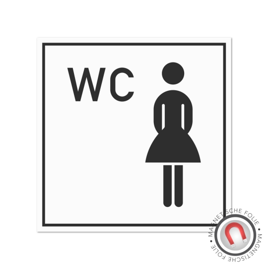Hinweisschild WC Damen Magnetschild | 10 x 10 cm