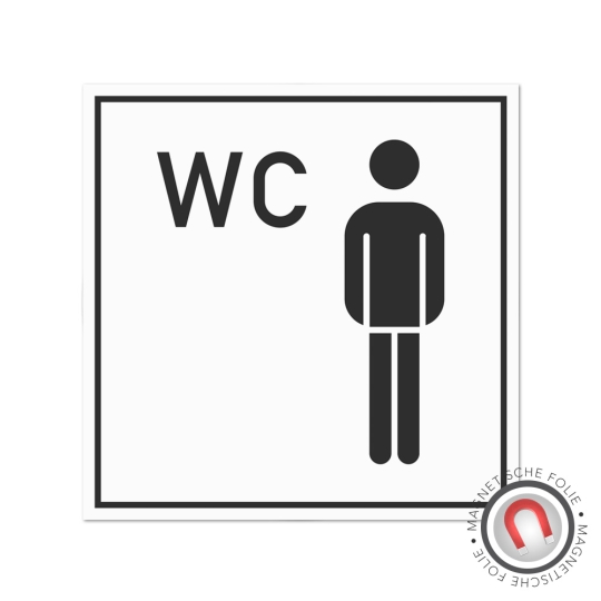 Hinweisschild WC Herren Magnetschild | 20 x 20 cm