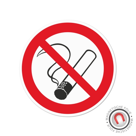 Hinweisschild rund, Rauchen verboten Magnetschild | Ø 10 cm 