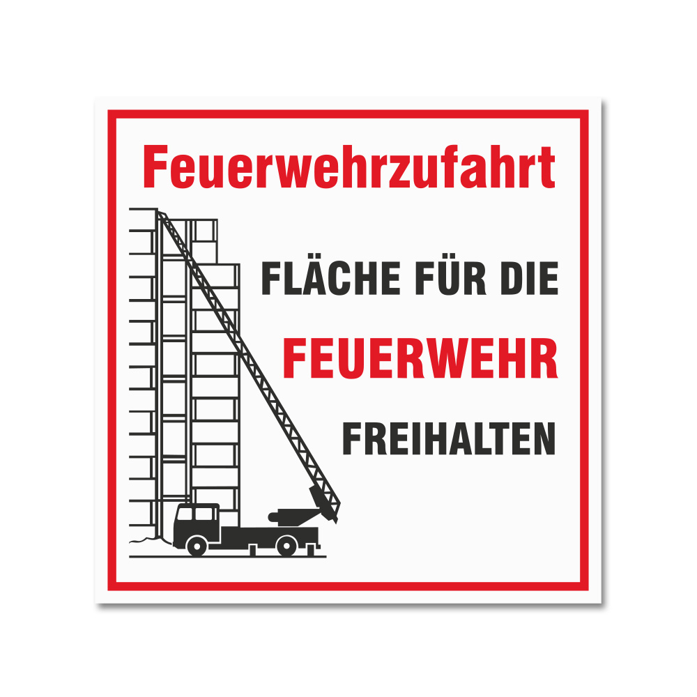 Artikelbild 1 des Artikels “Hinweisschild eckig, Feuerwehrzufahrt Alu-Dibond | 20 x 20 cm“